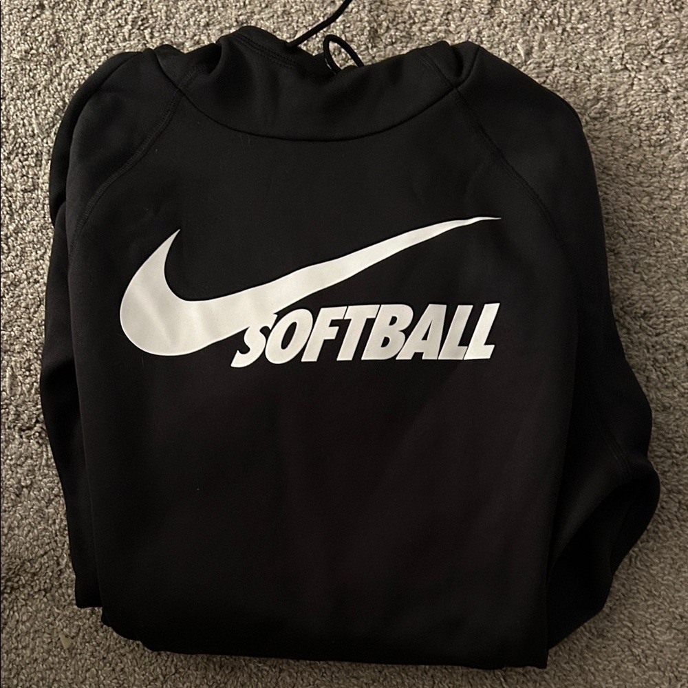 Nike Black and White Softball Hoodie